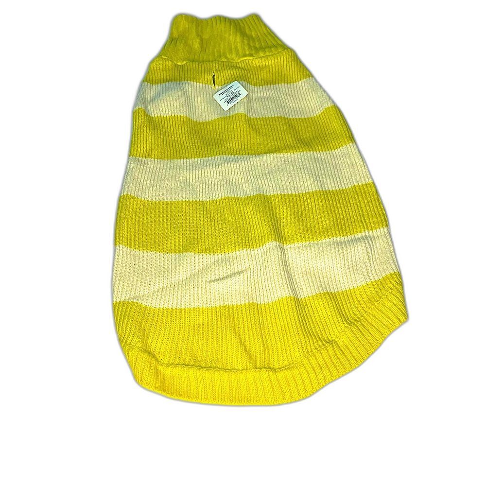 Boots & Barkley Mustard & Cream Stripe Cable Knit Dog or Cat Sweater Large New!